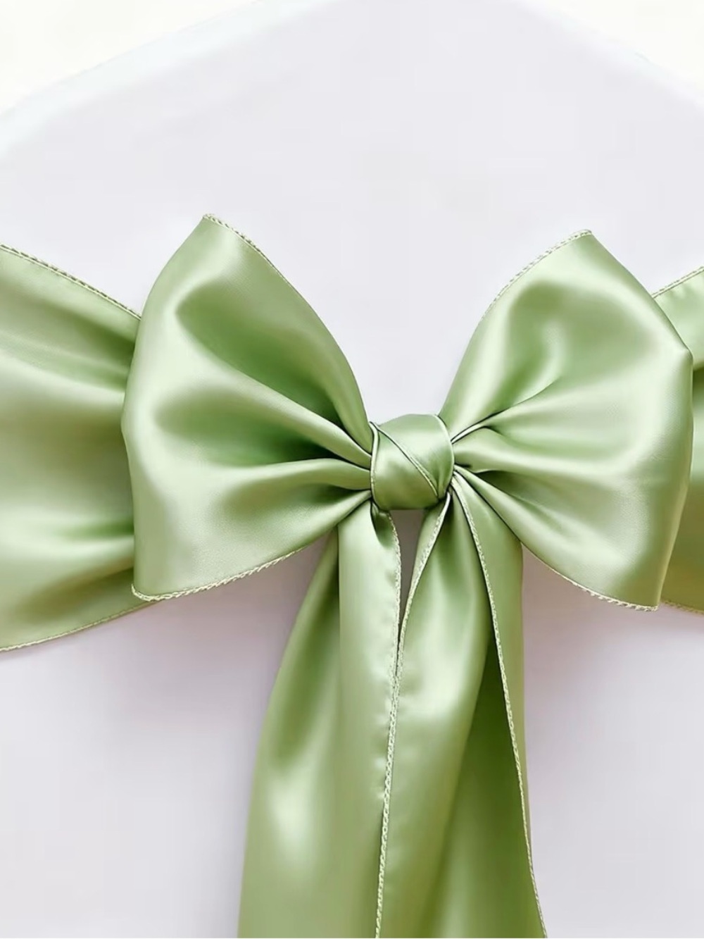 Sage Green Chair Sashes 50 Pack, Satin Sage Chair Bows for Wedding/Birthday